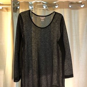 Avenue long sleeve sheer black top.